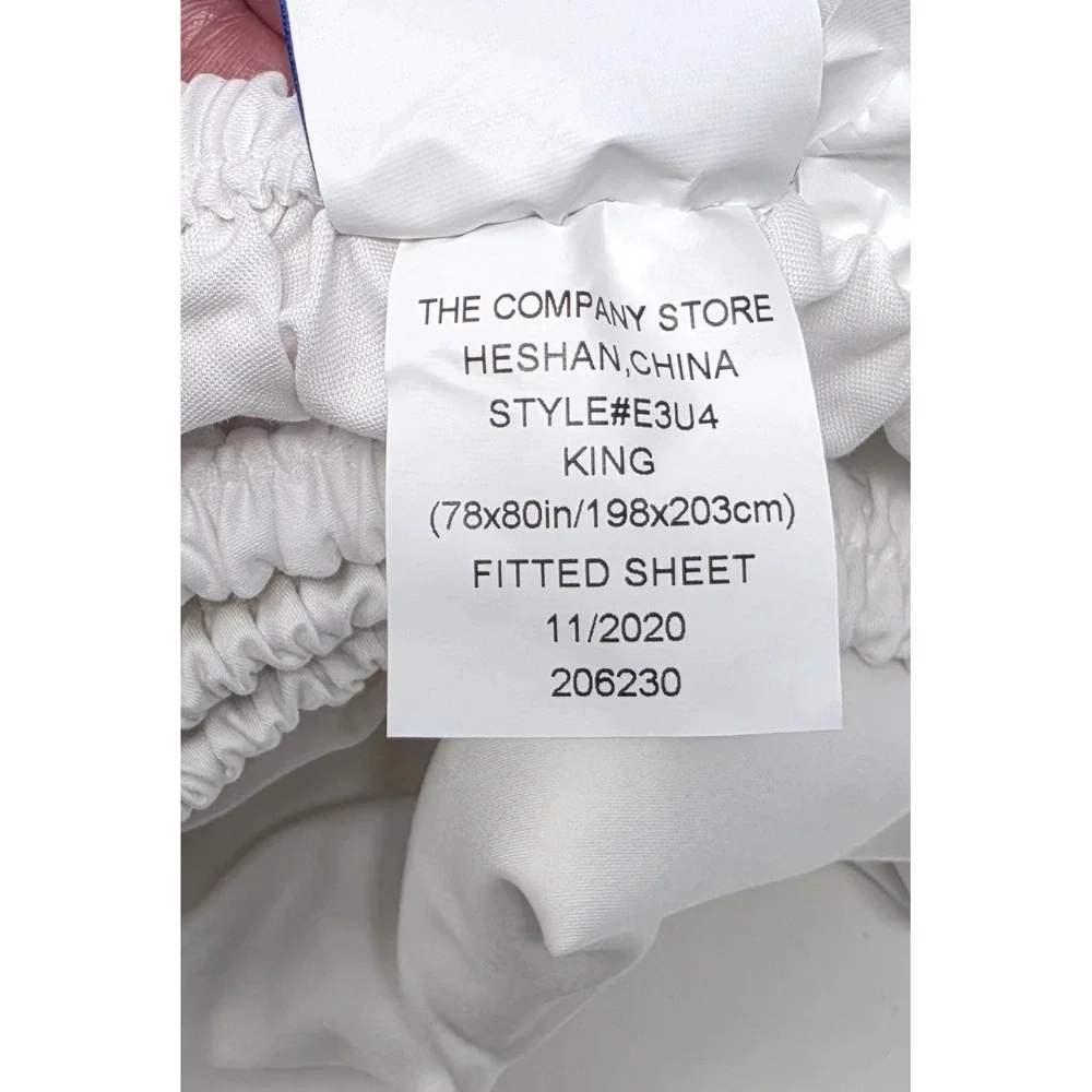 The Company Store Legends Hotel White King Fitted Sheet Supima Cotton E3U4